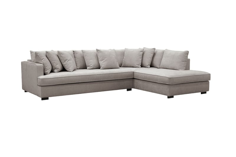 Rossita 4-sits Vänstervänd L-formad Djup Schäslongsoffa med Hel dyna i Chenille - Grå / Brun - Möbler - Soffa - Divansoffor & schäslongsoffa