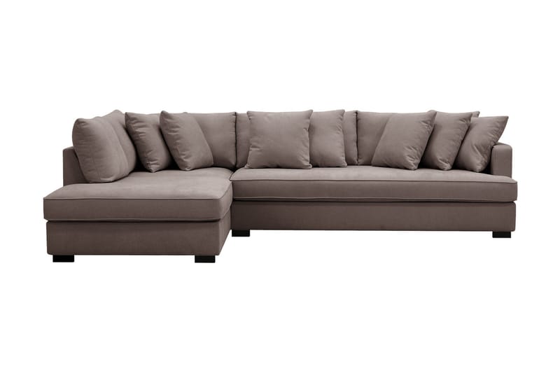 Rossita 4-sits Vänstervänd L-formad Djup Schäslongsoffa med Hel dyna i Tyg - Brun - Möbler - Soffa - Divansoffor & schäslongsoffa
