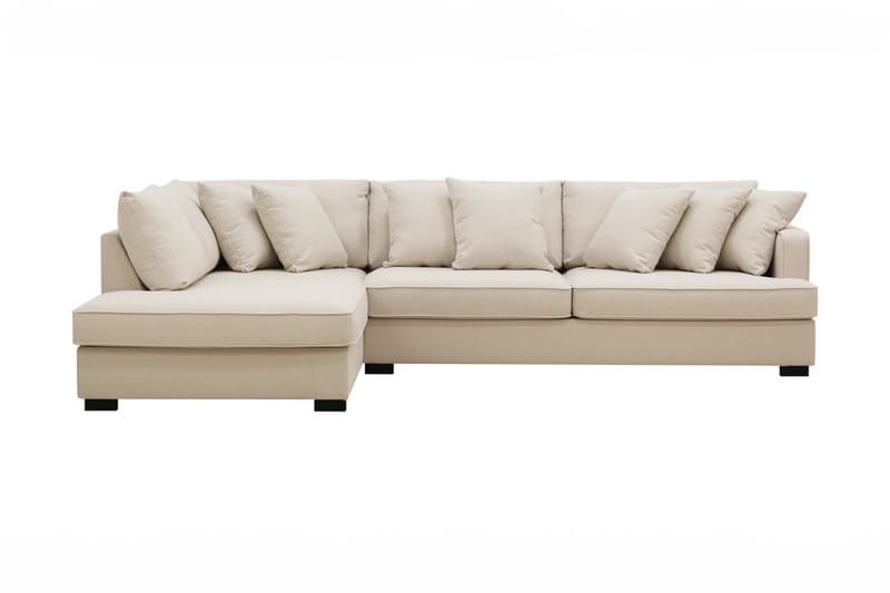 Rossita Djup 4-sits Bouclé L Soffa med Schäslong Vänster - Ljus Beige - Möbler - Soffa - Divansoffor & schäslongsoffa