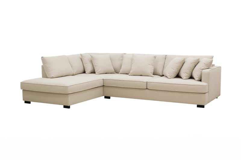 Rossita Djup 4-sits Bouclé L Soffa med Schäslong Vänster - Ljus Beige - Möbler - Soffa - Divansoffor & schäslongsoffa