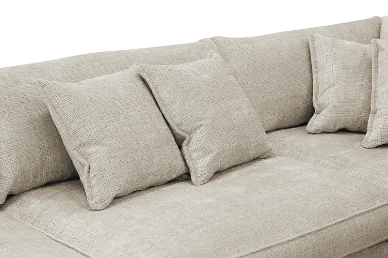 Rossita Lyx 4-sits Extra djup Soffa med Schäslong Höger - Beige Chenille - Möbler - Soffa - Divansoffor & schäslongsoffa