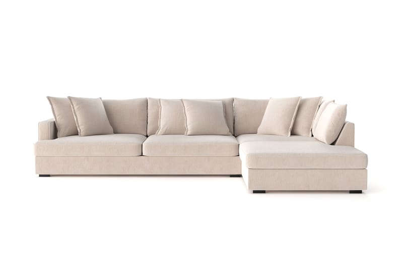 Rossita Lyx 4-sits Extra djup Soffa med Schäslong Höger - Beige Chenille - Möbler - Soffa - Divansoffor & schäslongsoffa