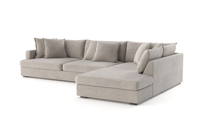 Rossita Lyx 4-sits Extra djup Soffa med Schäslong Höger - Beige Chenille - Möbler - Soffa - Divansoffor & schäslongsoffa
