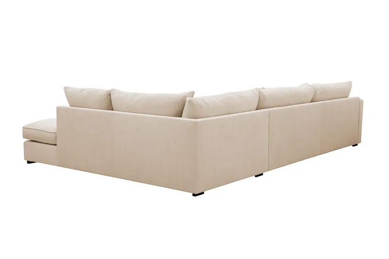 Rossita Lyx 4-sits Extra djup Soffa med Schäslong Höger - Beige Manchester - Möbler - Soffa - Divansoffor & schäslongsoffa