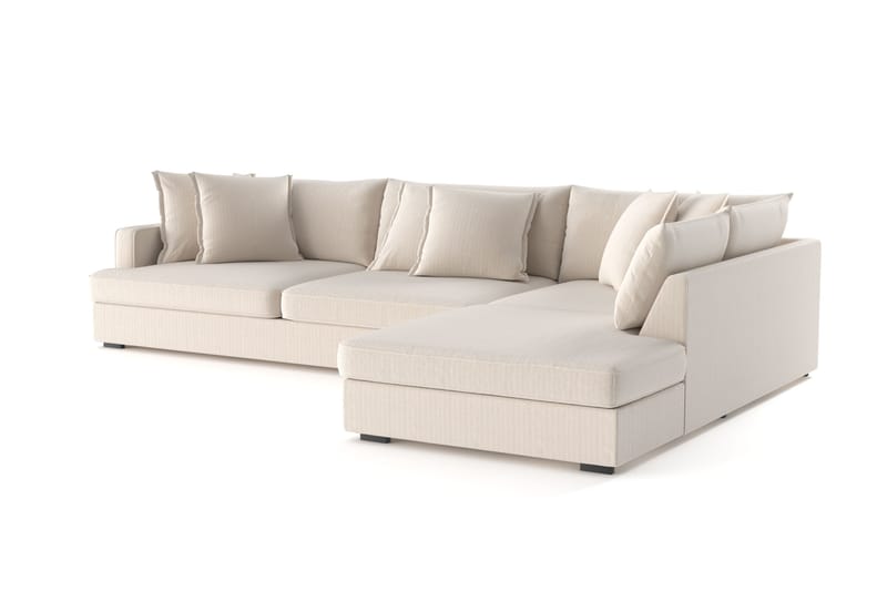 Rossita Lyx 4-sits Extra djup Soffa med Schäslong Höger - Beige Manchester - Möbler - Soffa - Divansoffor & schäslongsoffa