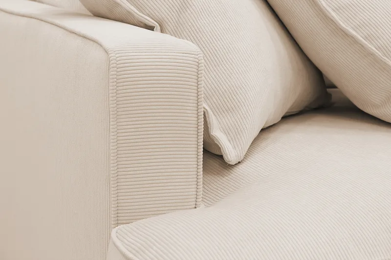 Rossita Lyx 4-sits Extra djup Soffa med Schäslong Höger - Beige Manchester - Möbler - Soffa - Divansoffor & schäslongsoffa