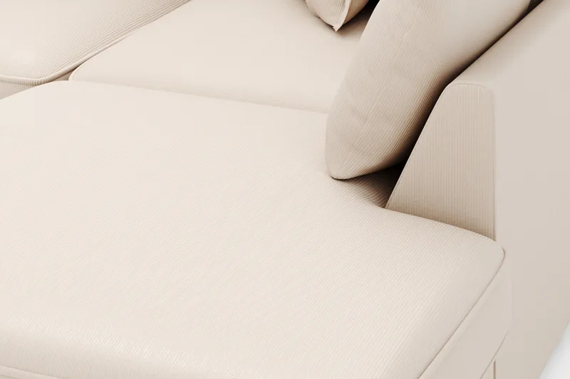 Rossita Lyx 4-sits Extra djup Soffa med Schäslong Höger - Beige Manchester - Möbler - Soffa - Divansoffor & schäslongsoffa