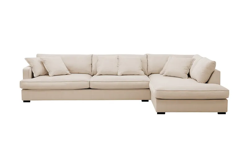 Rossita Lyx 4-sits Extra djup Soffa med Schäslong Höger - Beige Manchester - Möbler - Soffa - Divansoffor & schäslongsoffa