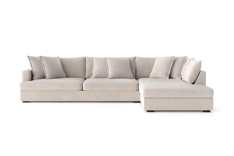 Rossita Lyx 4-sits Extra djup Soffa med Schäslong Höger - Beige Tyg - Möbler - Soffa - Divansoffor & schäslongsoffa