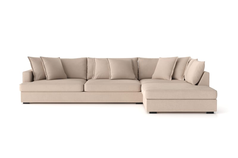 Rossita Lyx 4-sits Extra djup Soffa med Schäslong Höger - Beige Tyg - Möbler - Soffa - Divansoffor & schäslongsoffa