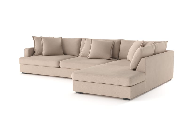 Rossita Lyx 4-sits Extra djup Soffa med Schäslong Höger - Beige Tyg - Möbler - Soffa - Divansoffor & schäslongsoffa