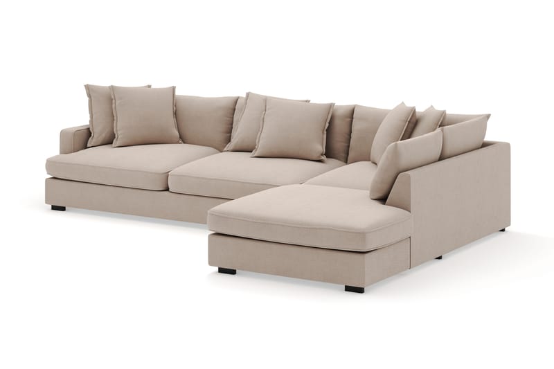 Rossita Lyx 4-sits Extra djup Soffa med Schäslong Höger - Beige Tyg - Möbler - Soffa - Divansoffor & schäslongsoffa
