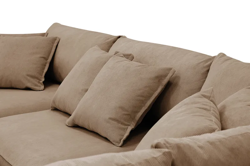 Rossita Lyx 4-sits Extra djup Soffa med Schäslong Höger - Brun Manchester - Möbler - Soffa - Divansoffor & schäslongsoffa