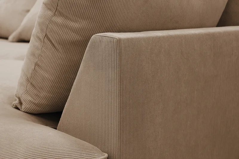 Rossita Lyx 4-sits Extra djup Soffa med Schäslong Höger - Brun Manchester - Möbler - Soffa - Divansoffor & schäslongsoffa