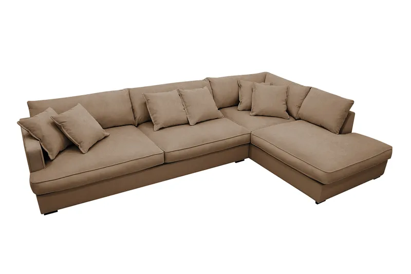 Rossita Lyx 4-sits Extra djup Soffa med Schäslong Höger - Brun Manchester - Möbler - Soffa - Divansoffor & schäslongsoffa