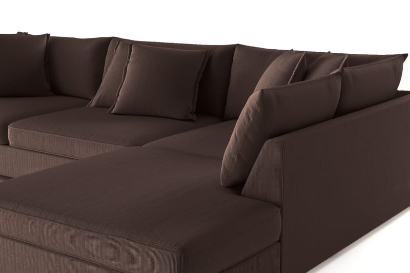 Rossita Lyx 4-sits Extra djup Soffa med Schäslong Höger - Brun Manchester - Möbler - Soffa - Divansoffor & schäslongsoffa