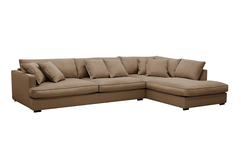 Rossita Lyx 4-sits Extra djup Soffa med Schäslong Höger - Brun Manchester - Möbler - Soffa - Divansoffor & schäslongsoffa