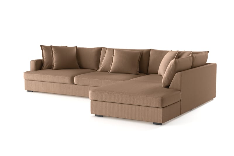 Rossita Lyx 4-sits Extra djup Soffa med Schäslong Höger - Brun Manchester - Möbler - Soffa - Divansoffor & schäslongsoffa