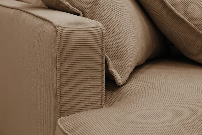 Rossita Lyx 4-sits Extra djup Soffa med Schäslong Höger - Brun Manchester - Möbler - Soffa - Divansoffor & schäslongsoffa