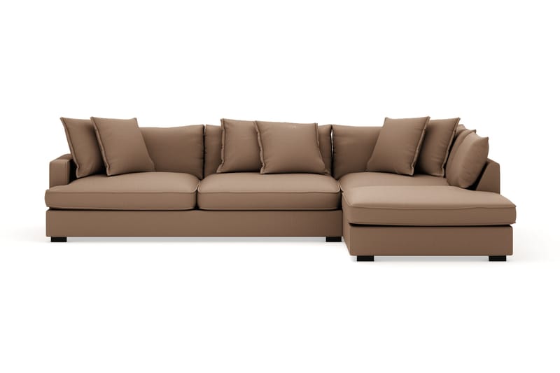 Rossita Lyx 4-sits Extra djup Soffa med Schäslong Höger - Brun Manchester - Möbler - Soffa - Divansoffor & schäslongsoffa