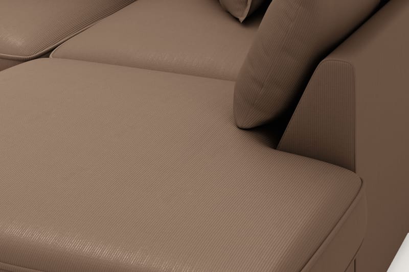 Rossita Lyx 4-sits Extra djup Soffa med Schäslong Höger - Brun Manchester - Möbler - Soffa - Divansoffor & schäslongsoffa