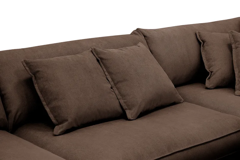 Rossita Lyx 4-sits Extra djup Soffa med Schäslong Höger - Brun Manchester - Möbler - Soffa - Divansoffor & schäslongsoffa