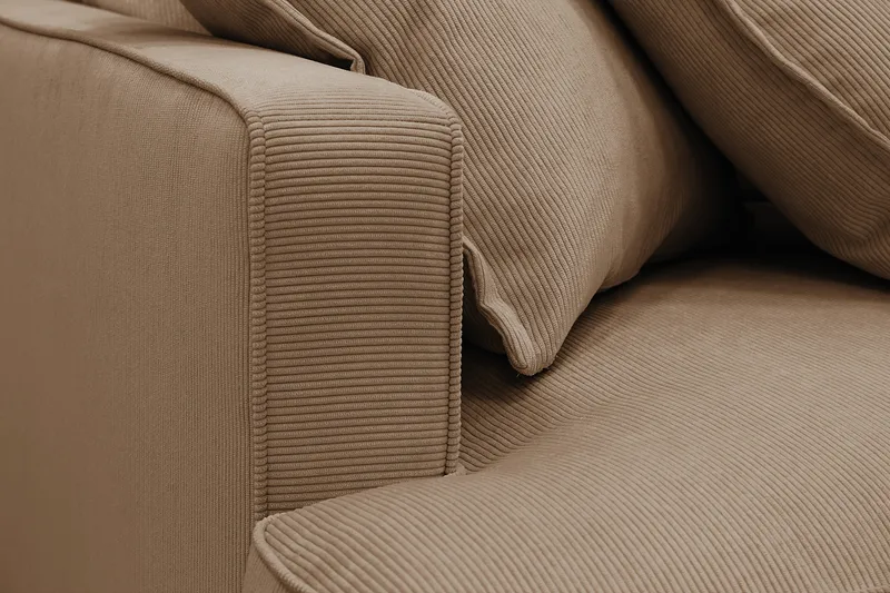 Rossita Lyx 4-sits Extra djup Soffa med Schäslong Höger - Brun Manchester - Möbler - Soffa - Divansoffor & schäslongsoffa