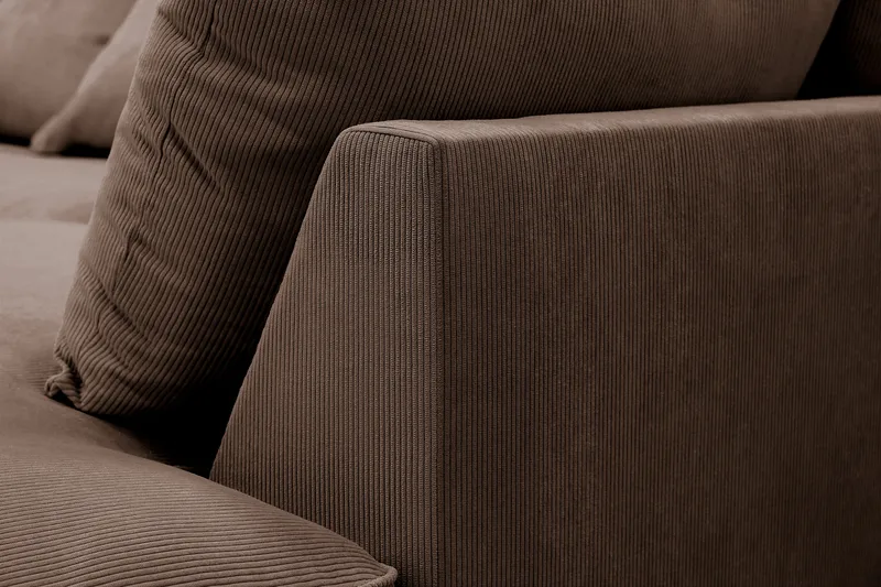 Rossita Lyx 4-sits Extra djup Soffa med Schäslong Höger - Brun Manchester - Möbler - Soffa - Divansoffor & schäslongsoffa