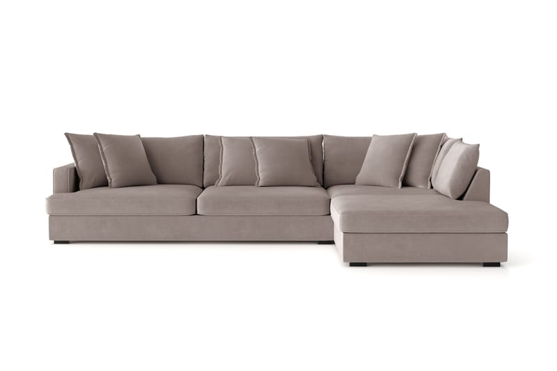 Rossita Lyx 4-sits Extra djup Soffa med Schäslong Höger - Brun Tyg - Möbler - Soffa - Divansoffor & schäslongsoffa
