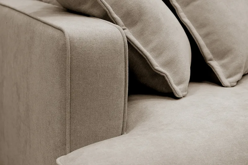 Rossita Lyx 4-sits Extra djup Soffa med Schäslong Höger - Brun Tyg - Möbler - Soffa - Divansoffor & schäslongsoffa