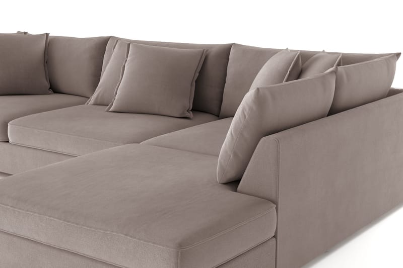 Rossita Lyx 4-sits Extra djup Soffa med Schäslong Höger - Brun Tyg - Möbler - Soffa - Divansoffor & schäslongsoffa