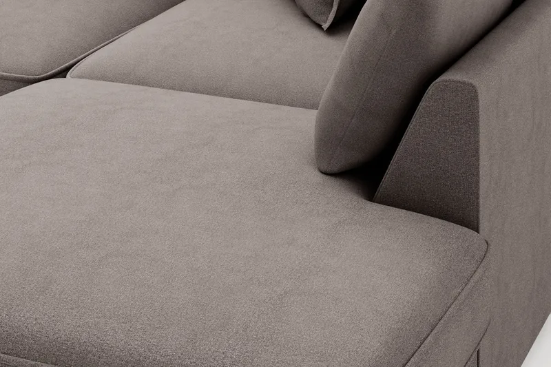 Rossita Lyx 4-sits Extra djup Soffa med Schäslong Höger - Brun Tyg - Möbler - Soffa - Divansoffor & schäslongsoffa