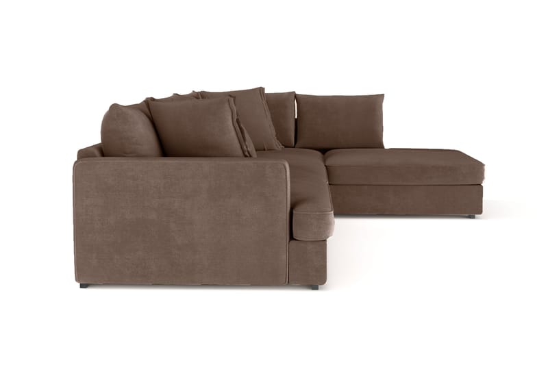 Rossita Lyx 4-sits Extra djup Soffa med Schäslong Höger - Brun Tyg - Möbler - Soffa - Divansoffor & schäslongsoffa