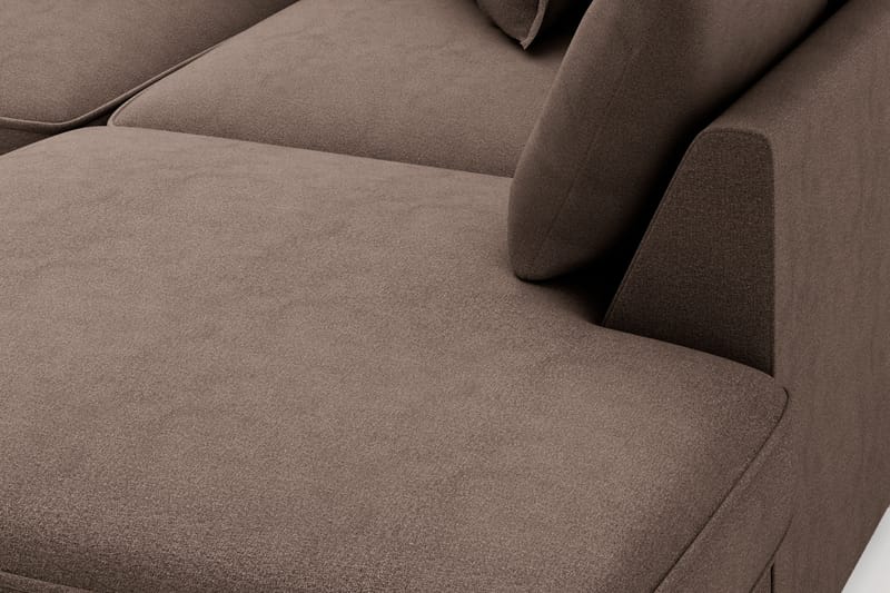 Rossita Lyx 4-sits Extra djup Soffa med Schäslong Höger - Brun Tyg - Möbler - Soffa - Divansoffor & schäslongsoffa