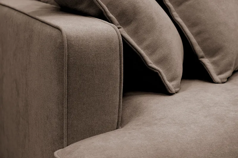 Rossita Lyx 4-sits Extra djup Soffa med Schäslong Höger - Brun Tyg - Möbler - Soffa - Divansoffor & schäslongsoffa