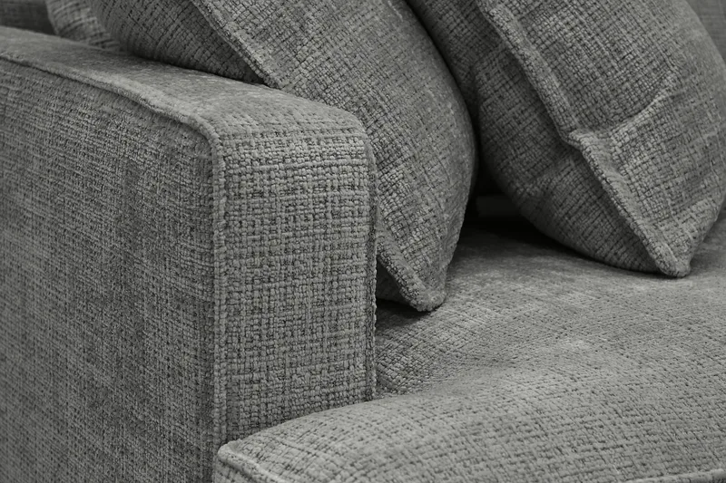 Rossita Lyx 4-sits Extra djup Soffa med Schäslong Höger - Grå Chenille - Möbler - Soffa - Divansoffor & schäslongsoffa