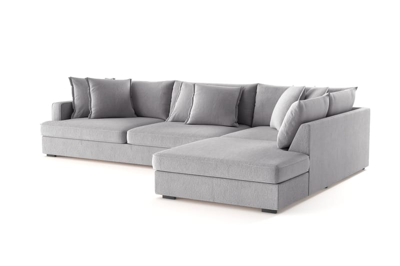 Rossita Lyx 4-sits Extra djup Soffa med Schäslong Höger - Grå Chenille - Möbler - Soffa - Divansoffor & schäslongsoffa