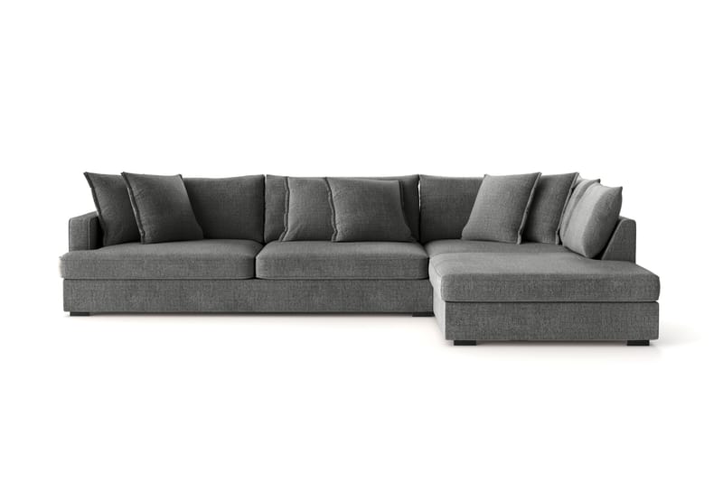 Rossita Lyx 4-sits Extra djup Soffa med Schäslong Höger - Grå Chenille - Möbler - Soffa - Divansoffor & schäslongsoffa