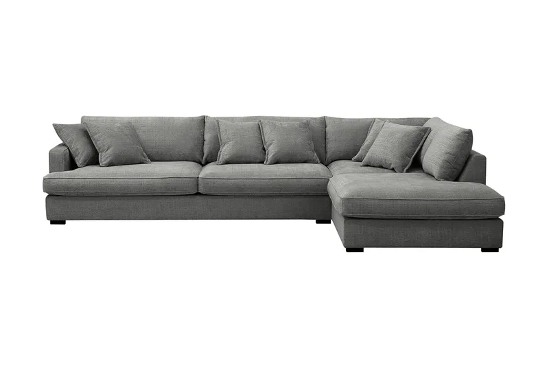 Rossita Lyx 4-sits Extra djup Soffa med Schäslong Höger - Grå Chenille - Möbler - Soffa - Divansoffor & schäslongsoffa