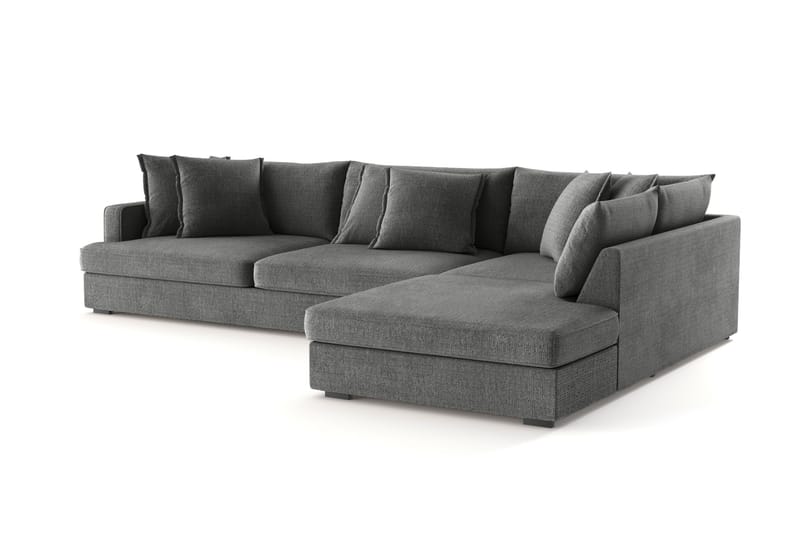 Rossita Lyx 4-sits Extra djup Soffa med Schäslong Höger - Grå Chenille - Möbler - Soffa - Divansoffor & schäslongsoffa