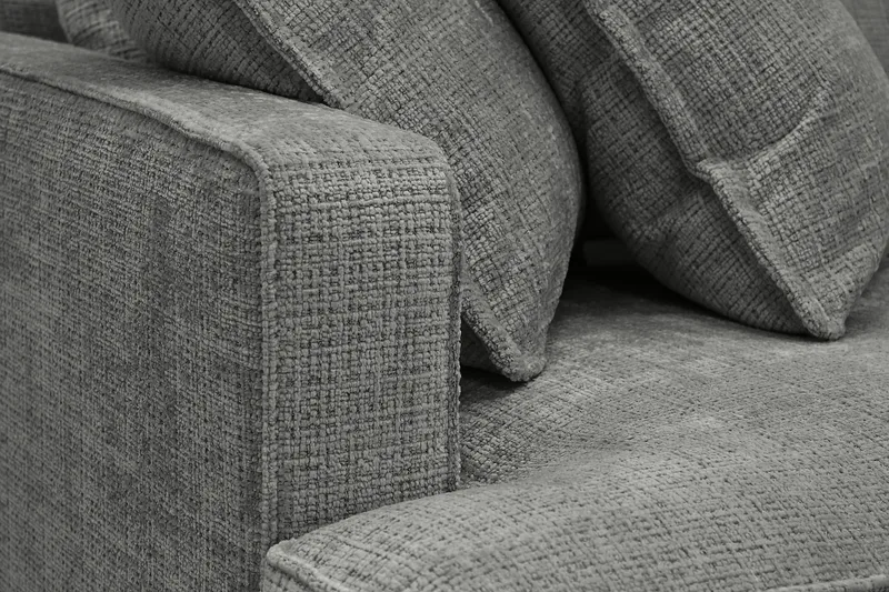 Rossita Lyx 4-sits Extra djup Soffa med Schäslong Höger - Grå Chenille - Möbler - Soffa - Divansoffor & schäslongsoffa