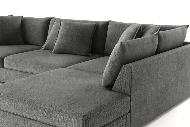 Rossita Lyx 4-sits Extra djup Soffa med Schäslong Höger - Grå Chenille - Möbler - Soffa - Divansoffor & schäslongsoffa