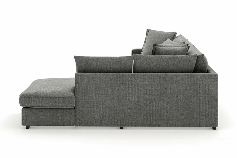 Rossita Lyx 4-sits Extra djup Soffa med Schäslong Höger - Grå Chenille - Möbler - Soffa - Divansoffor & schäslongsoffa