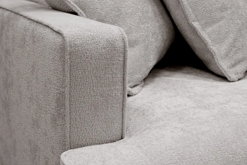 Rossita Lyx 4-sits Extra djup Soffa med Schäslong Höger - Grå/Brun Chenille - Möbler - Soffa - Divansoffor & schäslongsoffa