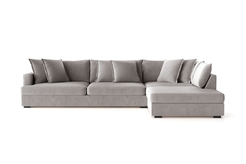 Rossita Lyx 4-sits Extra djup Soffa med Schäslong Höger - Grå/Brun Chenille - Möbler - Soffa - Divansoffor & schäslongsoffa