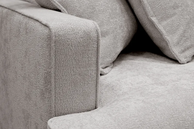 Rossita Lyx 4-sits Extra djup Soffa med Schäslong Höger - Grå/Brun Chenille - Möbler - Soffa - Divansoffor & schäslongsoffa