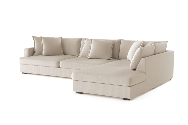 Rossita Lyx 4-sits Extra djup Soffa med Schäslong Höger - Greige Manchester - Möbler - Soffa - Divansoffor & schäslongsoffa