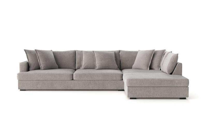 Rossita Lyx 4-sits Extra djup Soffa med Schäslong Höger - Ljusgrå Chenille - Möbler - Soffa - Divansoffor & schäslongsoffa
