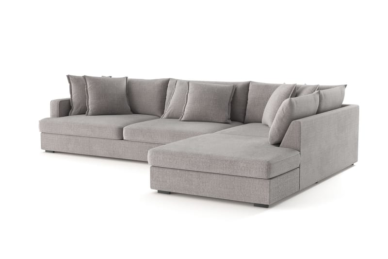 Rossita Lyx 4-sits Extra djup Soffa med Schäslong Höger - Ljusgrå Chenille - Möbler - Soffa - Divansoffor & schäslongsoffa