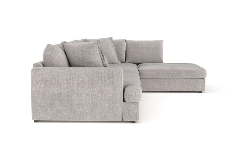 Rossita Lyx 4-sits Extra djup Soffa med Schäslong Höger - Ljusgrå Chenille - Möbler - Soffa - Divansoffor & schäslongsoffa
